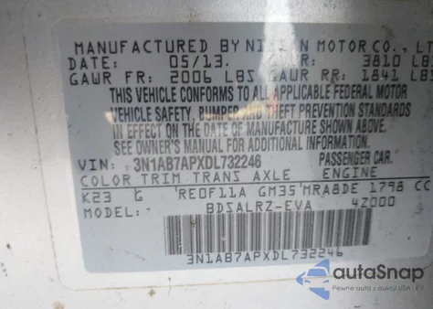 2013 Nissan Sentra Sr из США, поврежденный, VIN 3N1AB7APXDL732246